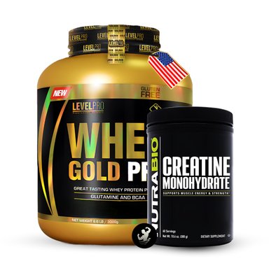 PROTEÍNA LEVEL PRO PACK WHEY GOLD PRO 6.6 LB + CREATINA NUTRABIO 300 GR