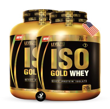 SUPLEMENTO LEVEL PRO ISO GOLD WHEY 6.6 LB PACK X2