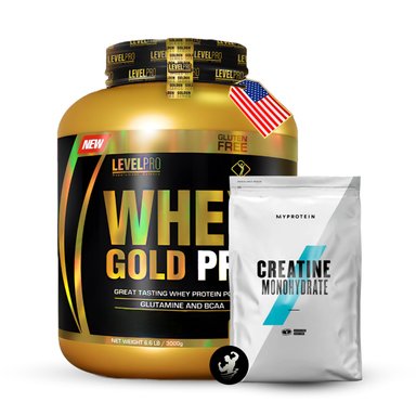 PROTEÍNA LEVEL PRO PACK WHEY GOLD PRO 6.6 LB VANILLA + CREATINA MYPROTEIN 250 GR