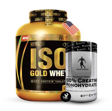 PACK ISO GOLD WHEY 6.6 LB (STRAWBERRY) + CREATINA NUTRABIO 300 GR
