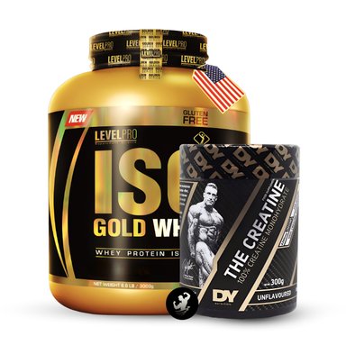 PACK ISO GOLD WHEY 6.6 LB (VANILLA) + CREATINA DORIAN YATES 300 GR