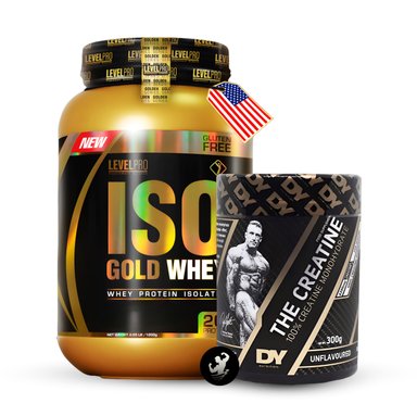 PACK ISO GOLD WHEY 2.43 LB (CHOCOLATE) + CREATINA DORIAN YATES 300 GR