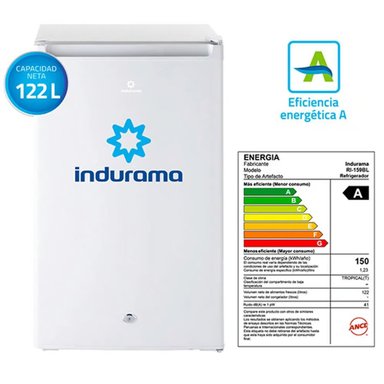 FRIGOBAR INDURAMA RI-159BL  122 LITROS RI-159BL BLANCO