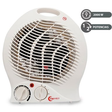 TERMOVENTILADOR TREVELY RED ELECTRICA TCH-06 2000 WATTS PORTATIL BLANCO - 1