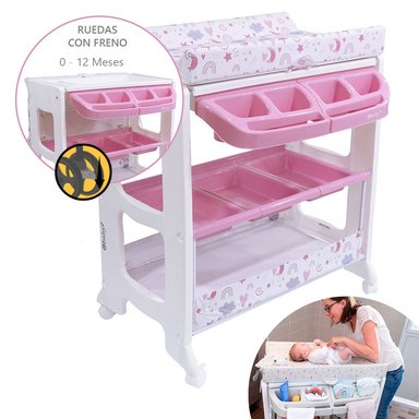 EBABY BAÑERA CAMBIADOR NATIEL NATIEL 815-1 ROSADO