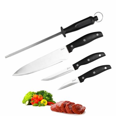 JUEGO DE CUCHILLOS 75679-04 ACERO 4PZS INOXIDABLE OSTER NEGRO