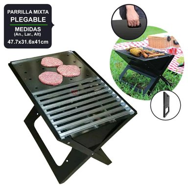 PARRILLA PORTATIL PLEGABLE A CARBON MIXTA