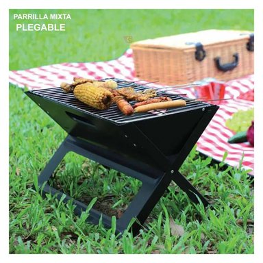PARRILLA PORTATIL PLEGABLE A CARBON MIXTA - 3