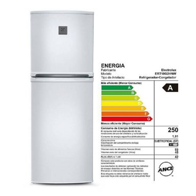 REFRIGERADORA ELECTROLUX TOP FREEZER DEFROST 138L FROST 2 PUERTAS BLANCO ERT18G2HNW