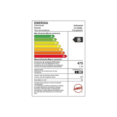 CONGELADORA INDURAMA CI-420BL 420L DEFROST BLANCO - 5