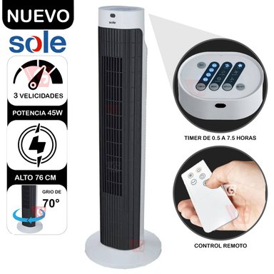 VENTILADOR DE AIRE SOLE TIPO TORRE SOLE 76CM SOLAIR019