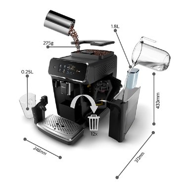 CAFETERA EXPRESSO AUTOMÁTICA PHILIPS EP2231/42 LATTEGO TÁCTIL 1.8L - 5