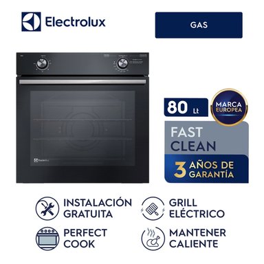 HORNO EMPOTRABLE GRILL A GAS ELECTROLUX  OE8GL DE 80LTS BLACK
