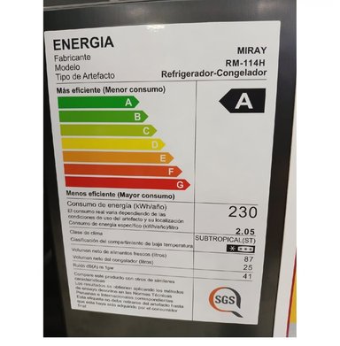 REFRIGERADORA EURO FRIO 112 LTS MIRAY RM-114H NEGRO - 4