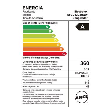CONGELADORA FROST HORIZONTAL 316 LITROS ELECTROLUX EFCC32C2HQW BLANCO - 6