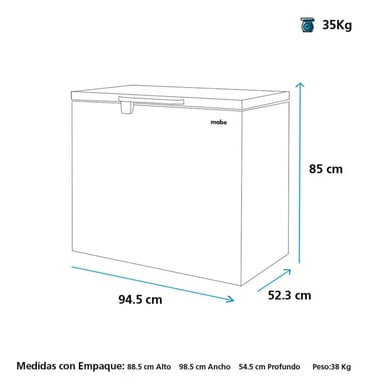 CONGELADOR COLD EXTRA150 HORIZONTAL 290 LTRS MABE CHM300PB2 BLANCO - 3
