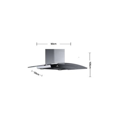 CAMPANA EXTRACTORA ACERO INOXIDABLE 3VEL TIPO CHIMENEA INDURAMA CEI-90NEVC INOX - 3