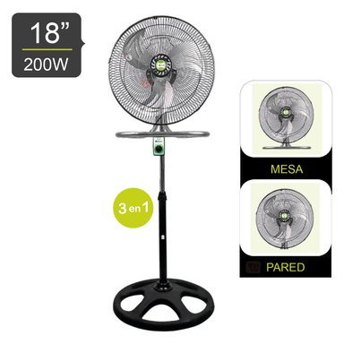 COMBO VENTILADOR PEDESTAL 18' BOSSKO BK-8218VING NEGRO