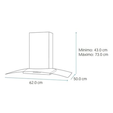 CAMPANA DE PARED 60 CM 3 VEL MABE CM6018PIY0 INOX - 6