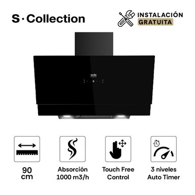 CAMPANA SMART TOUCH SIGNATURE S-COLLECTION 90CM SOLE TURE81C0V2 NEGRO