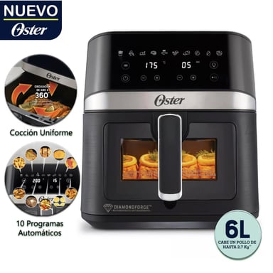 FREIDORA DE AIRE DIGITAL DIAMONDFORCE 6 LTS OSTER CKSTAF60WDDF NEGRO - 2