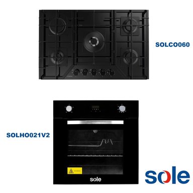 COMBO SOLE COCINA EMPOTRABLE SOLCO060  + HORNO EMPOTRABLE A GLP SOLHO021V2