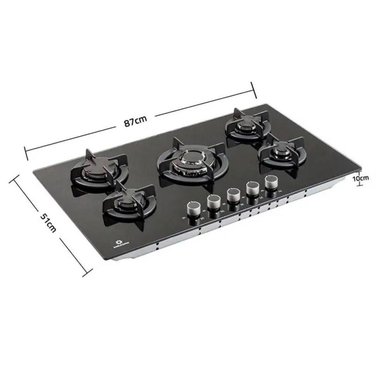 COCINA ENCIMERA EMPOTRABLE A GAS DE 5 HORNILLAS INDURAMA EGI-905VDNEG NEGRO - 4