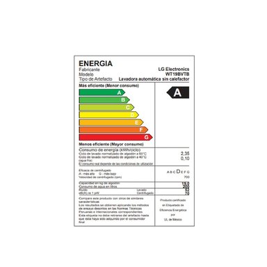 LAVADORA TURBODRUM SMART INVERTER LG WT19BVTB 19 KG NEGRO CLARO - 6