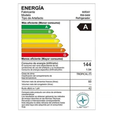 FRIGOBAR-REFRIGERADORA MIRAY RM-94M 93 LTS - 5