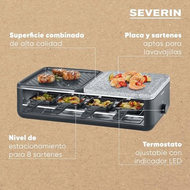 PARRILLA RACLETTE CON PIEDRA NATURAL SEVERIN RG-2366 - 6