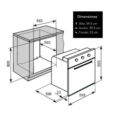 HORNO EMPOTRABLE ELÉCTRICO 65 LT HEE6512 IMACO - 6