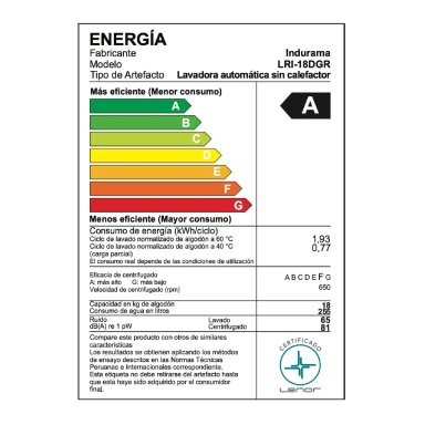 LAVADORA AUTOMATICA INDURAMA 18KG LRI-18DGR - 7