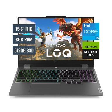 LAPTOP LENOVO LOQ INTEL CORE I5 12450HX 8GB RAM 512GB SSD 6GB RTX 3050 15.6 FHD FREEDOS - 1