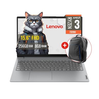 COMBO LAPTOP LENOVO V15 AMD RYZEN 3 7320U 8GB RAM 256GB SSD 15.6 FHD FREEDOS + MOCHILA XTECH