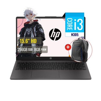 COMBO LAPTOP HP 250 G10 INTEL CORE I3 N305 8GB RAM 256GB SSD M.2 15.6 HD FREEDOS + MOCHILA XTECH