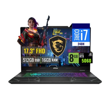LAPTOP GAMER MSI CYBORG 17 B2RWFKG INTEL CORE 7 240H 16GB RAM 512GB SSD 8GB RTX 5060 17.3 FHD WINDOWS 11 - 1