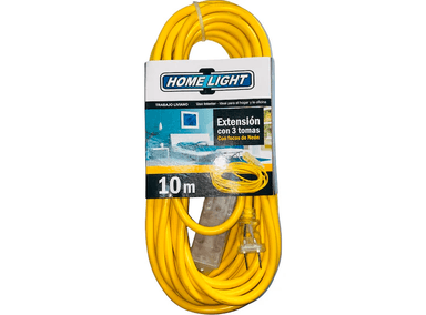 EXTENSIÓN ELÉCTRICA HOME LIGHT AMARILLO VULZANIZADO 10 METROS