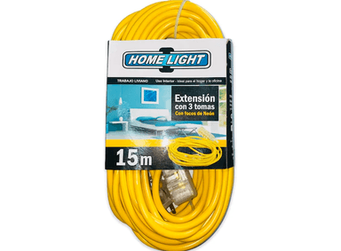 EXTENSIÓN ELÉCTRICA HOME LIGHT AMARILLO VULZANIZADO 15 METROS