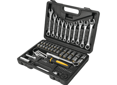 SET DADOS + LLAVES MIXTAS 1/4' 3/8' PRETUL TOOL 70 PIEZAS