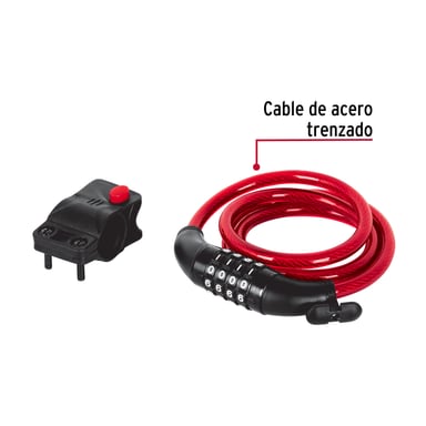 CANDADO DE CABLE CON COMBINACIÓN 10 MM X 1.20 M HERMEX - 2