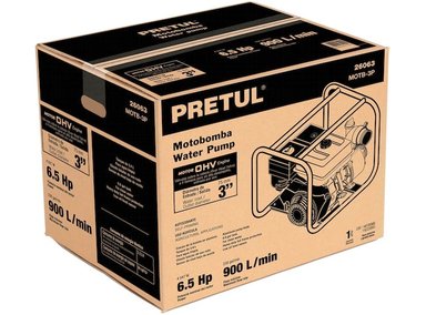 MOTOBOMBA AUTOCEBANTE 3' X 3' A GASOLINA 6-1/2 HP - PRETUL | Amarillo - 3