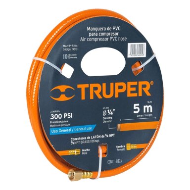 MANGUERA TRUPER COMPRESORA 1/4' 5 M PVC