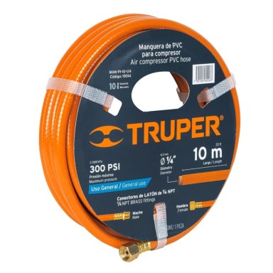 MANGUERA TRUPER COMPRESORA 1/4' 10 M PVC