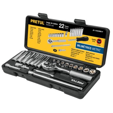 SET HERRAMIENTAS PRETUL 23980 22 1/4' MM