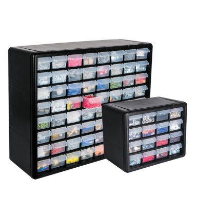 COMBO ORGANIZADOR 16 GAVETAS TRUPER CF-11851-10895 NEGRO + 64 GAVETAS
