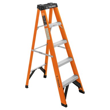 ESCALERA TRUPER TIJERA FIBRA VIDRIO CAPACIDAD CARGA 175 KG 100224 4 PELDAÑOS