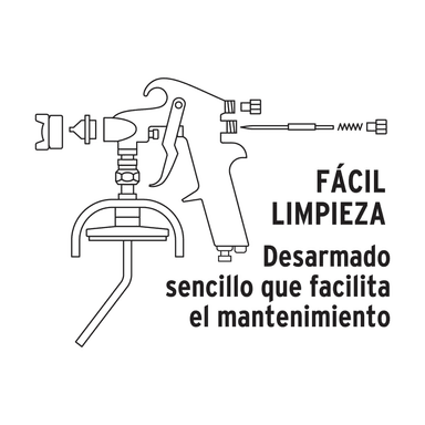 PISTOLA PINTAR TRUPER CF-14085 1 L SUCCION DE ALTA PRESION HVHP 1.8MM - 4