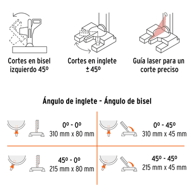 SIERRA INGLETEADORA TELESCOPICA 1800W 10' TRUPER - 4