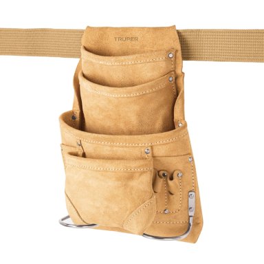 CINTURÓN PORTA HERRAMIENTAS TRUPER CF-11536 CUERO DE CARNAZA 12 COMPARTIMENTOS