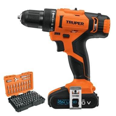 COMBO TRUPER TALADRO INALÁMBRICO 29V + JUEGO 100 PUNTAS MIXTAS